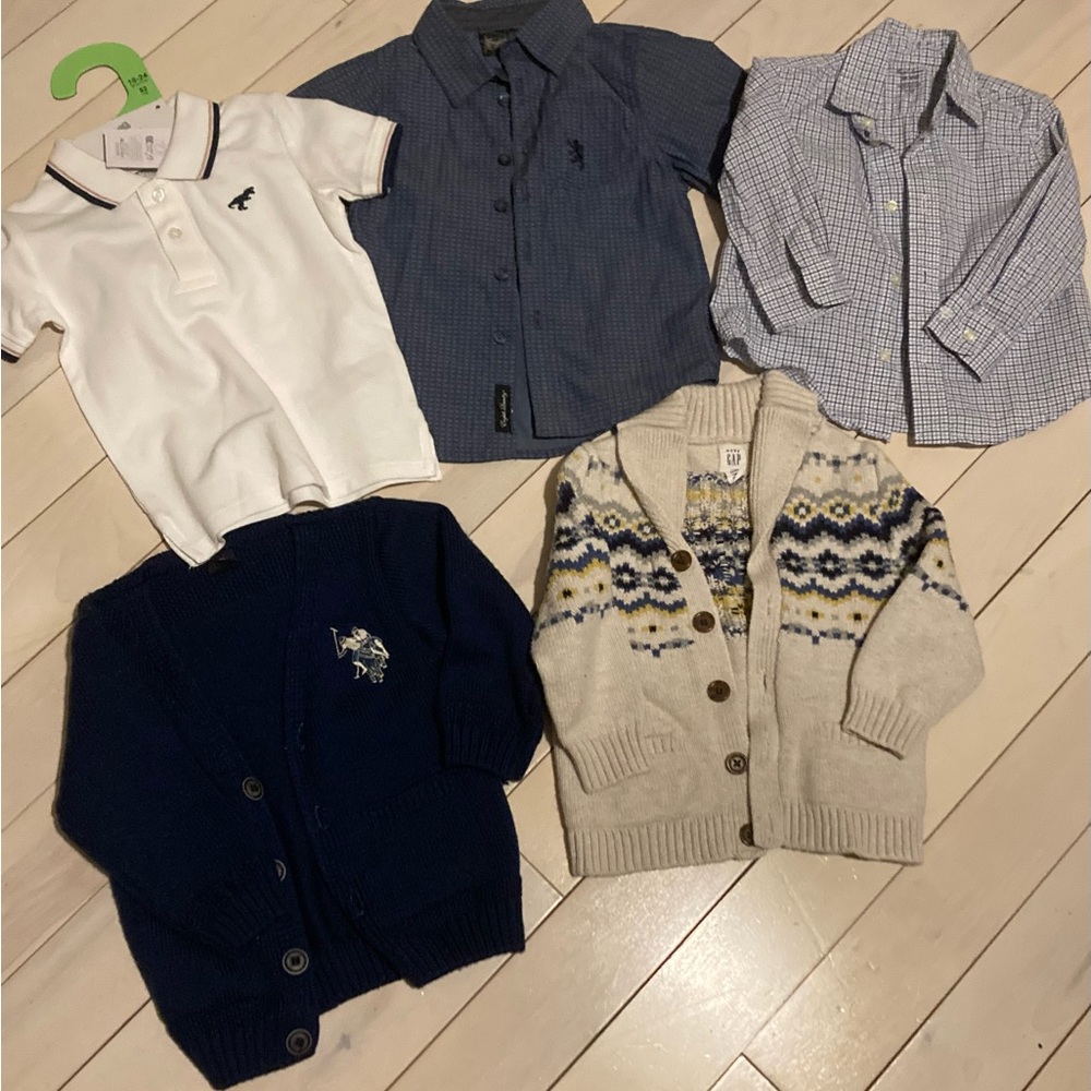 Bundle of Preppy 18-24m Ralph Lauren Kids Blue Shirts Sweaters